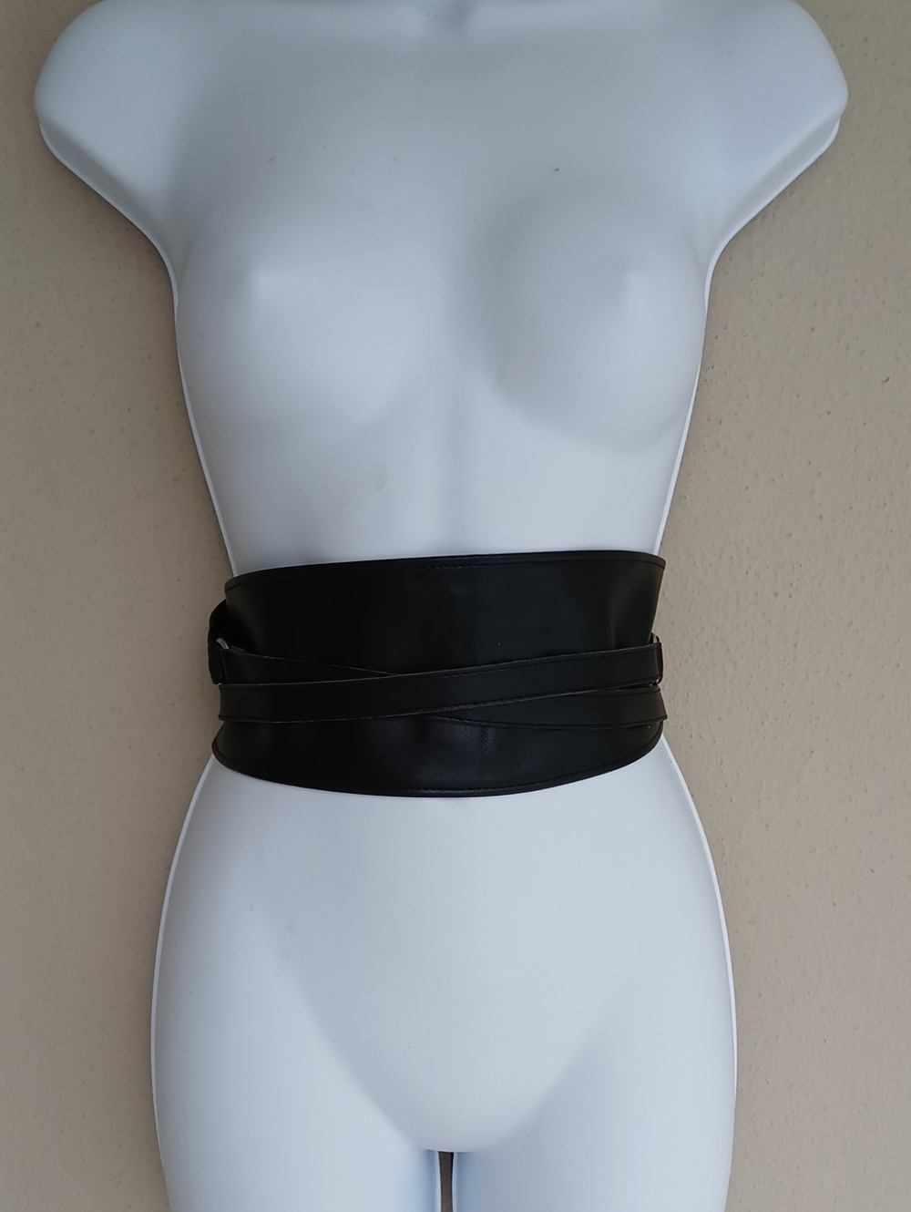 Wide belt women's Faux Leather wrap belt